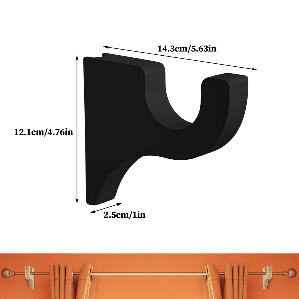 

Window Hardware Rod Holders 2 Pieces Wood Stick Hangers Drapery Rod Hangers For Ceiling Wall Shower Closet Bathroom чёрный
