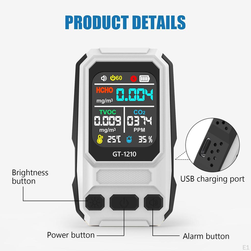 Air Quality Meter Temperature Display High Accurate for Indoor School Office