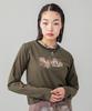 Casual PIXEL FLOWER LOGO BABY TEE OLIVE X-girl L/S