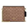 Slim Crossbody 19 Logo-printed Zipper Closure Coated Canvas Shoulder Crossbody Bag Small Women's Tan and Black