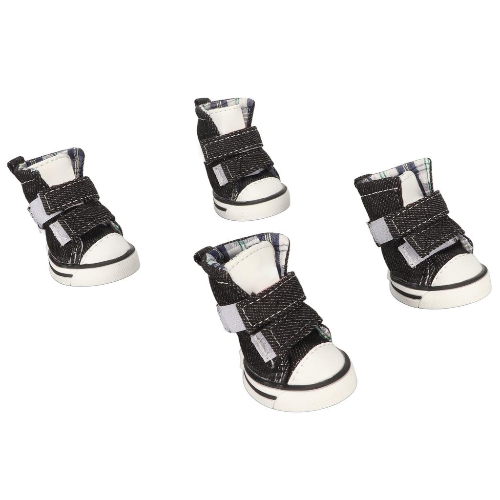 4 peças Tênis de Lona para Cachorro Moda Fofo Todas as Estações Respirável Resistência ao Escorregamento Tênis Esportivo para Pet Cachorros Pequenos Pets 3#