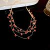 Elegant Vintage Rhinestone Necklace Exquisite Colored Crystal Necklace  Women