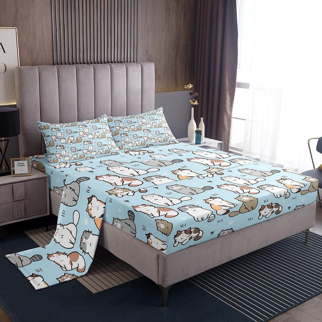 Animal Deer Bear Pattern Sheet Four-Piece Bedding Set Bedroom Dormitory Bedding Decoration