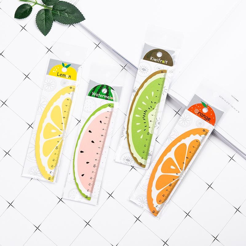 1pcs Kawaii Wooden Fruit Ruler Cute 15cm Measuring Straight Rulers Drawing Tool Promotional Stationery Gift School Supplies