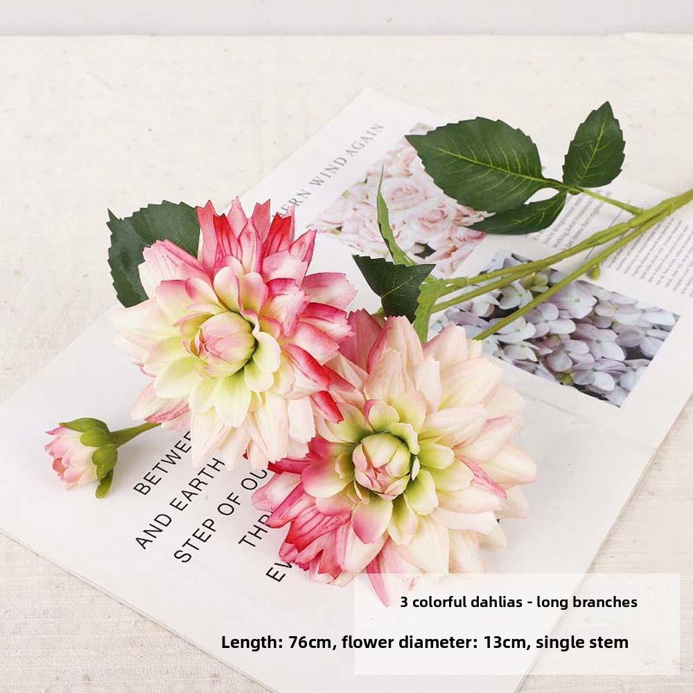Real Touch Simulation Big Dahlia Realistic Faux Dahlia Branch Fake Flower Party Favors