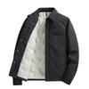 Herren Schwarze Lässige Revers Daunenjacke - Winter Kältebeständig, Warm, Lockere Passform