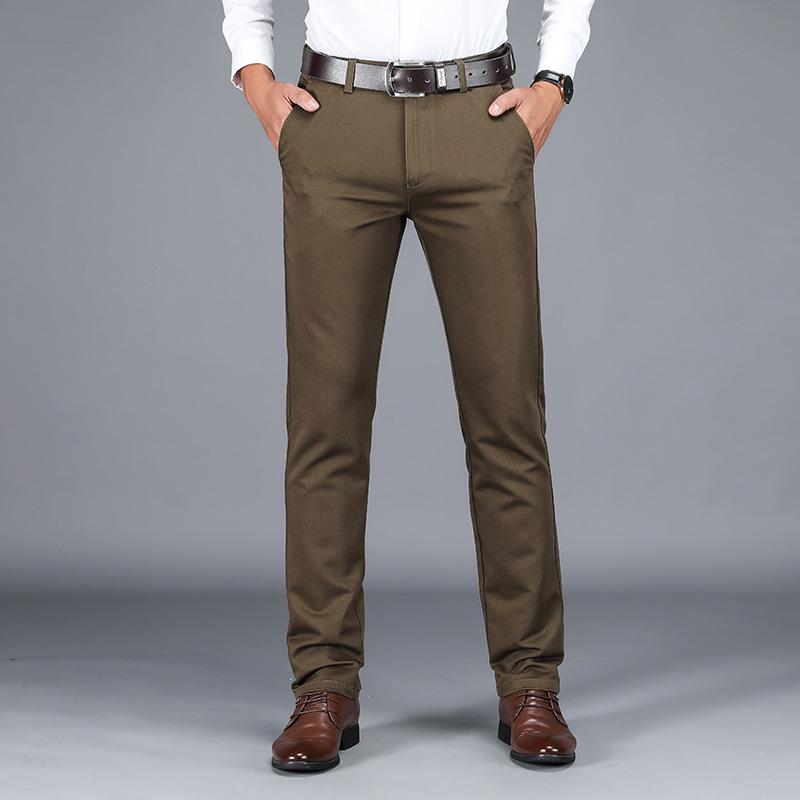 Men's High Waist Casual Straight Drape Pants - Comfortable & Stylish for Mature Wear