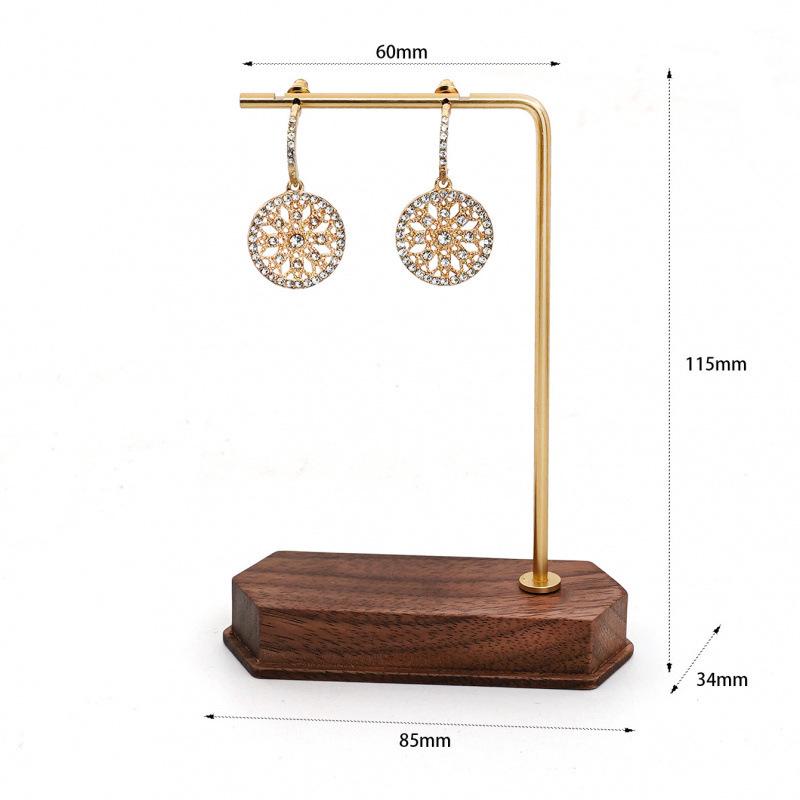 Walnut Beech Wood Earring Display Stand and Jewelry Photo Prop
