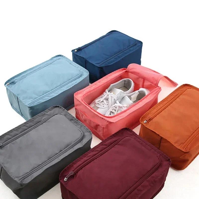 1Pc Waterproof Shoes Storage Bag Travel Clothing Organizer Convenient Zip Lock Sorting Pouch Foldable Underwear Socks Packing