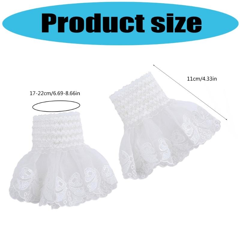 Embroidery Flower Arm Covers Comfortable Decorative Sleeves Wrist Cuff Sleeves For Women Teens Fashion Accessories