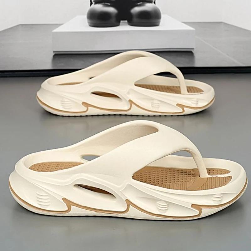 Fashion Platform Men's Shoe Shiatsu Beach Flip Flops Slides High Quality Fashion Adult Designer Luxury 2025 Style Casual Male Slipper