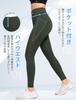 Yvette Yoga Pants with and Cropped Perfect for and Sports Size Dark Green Women's High-Waisted Pockets, Compression, Cover, Moisture-Wicking,