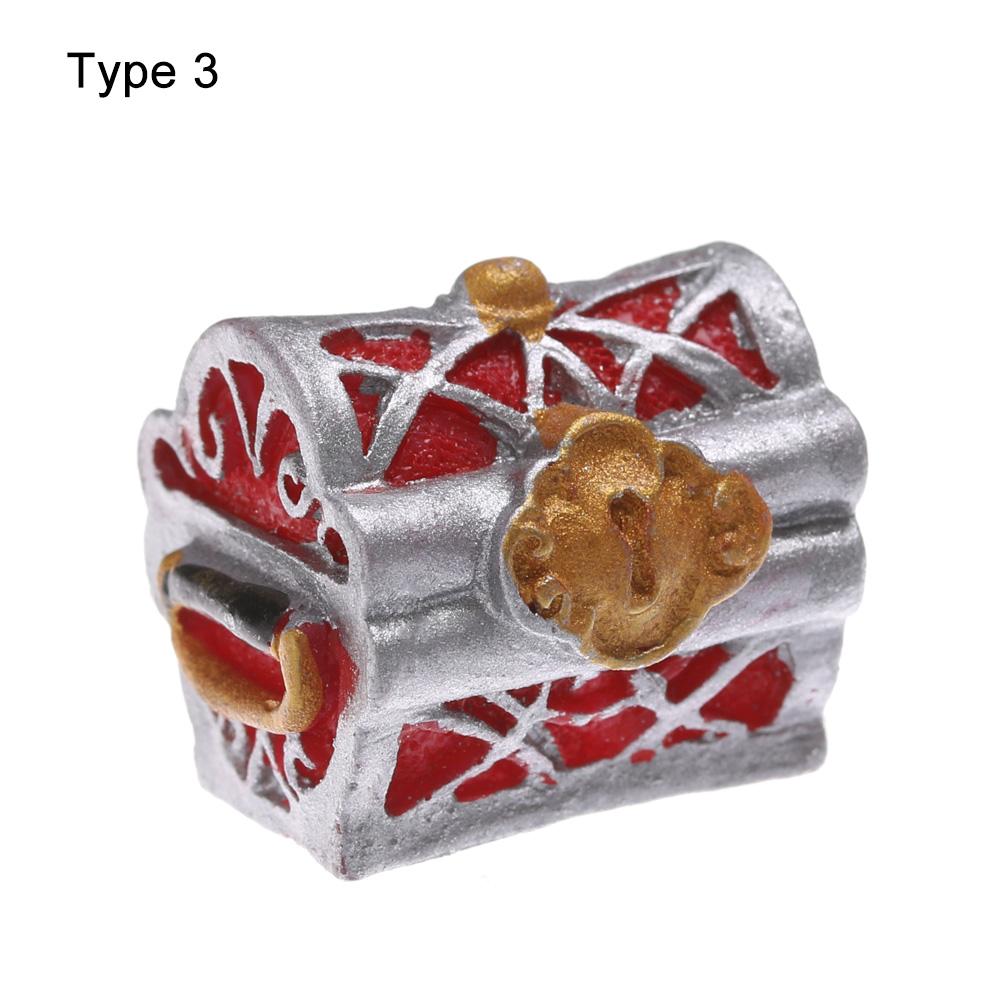 1Pc Miniature Cashbox Pirate Adventure Game Doll House Ornament Treasure Chest Figurine Micro Landscape Creative Jewelry Box Hot