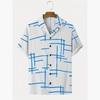 New Fashionable Striped Printed Men's Casual Short Sleeved Striped Top Summer Shirt