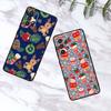 Christmas Cartoon Pattern Phone Case For Samsung A73 A72 A71 A55 A54 A53 A52 A51 A13 A22 A16 A15 A12 A14 A26 A07 5G Black