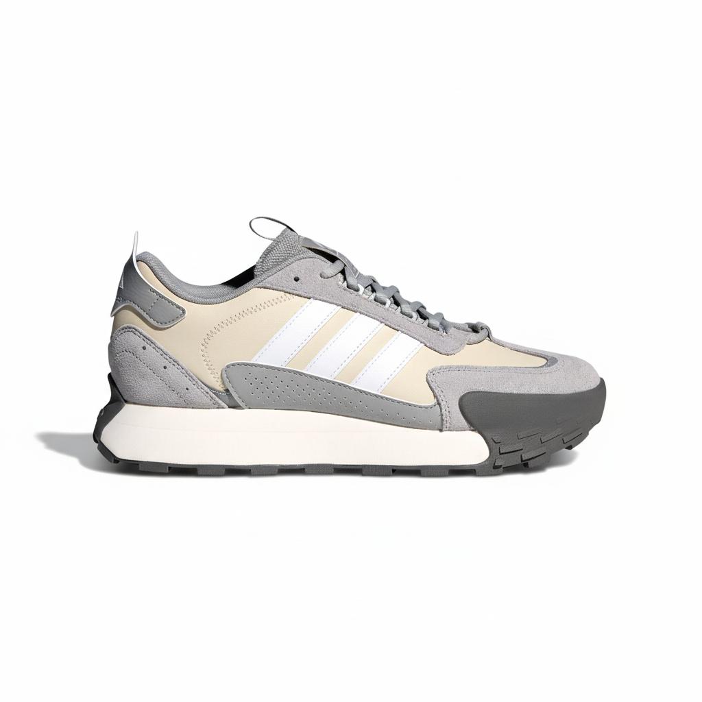 Adidas Γούνα Mixr Άνετα Αθλητικά Συνθετικό Δέρμα Παπούτσια Τρεξίματος Unisex Παπούτσια Τρεξίματος Γκρι Λευκό KJ2055