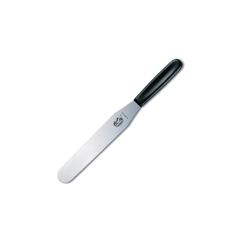 VICTORINOX Spatula, Professional Palette Knife, 20cm, Straight, Black. A spatula with optimal elasticity, essential for baking. Dishwasher safe. Swiss