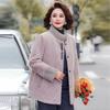 50-Year-Old Women's Thick Warm Winter Coat with Imitation Mink Velvet