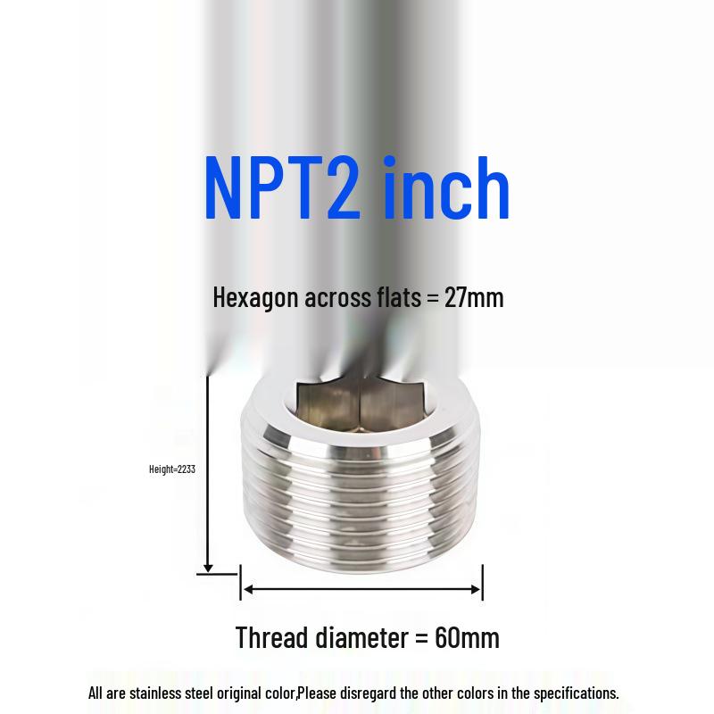 304 Stainless Steel Hex Socket Pipe Plug, Threaded Blind Plug, Oil Plug, Throat Plug In Sizes: 1/8", 1/4", 3/8", 1/2", 3/4".