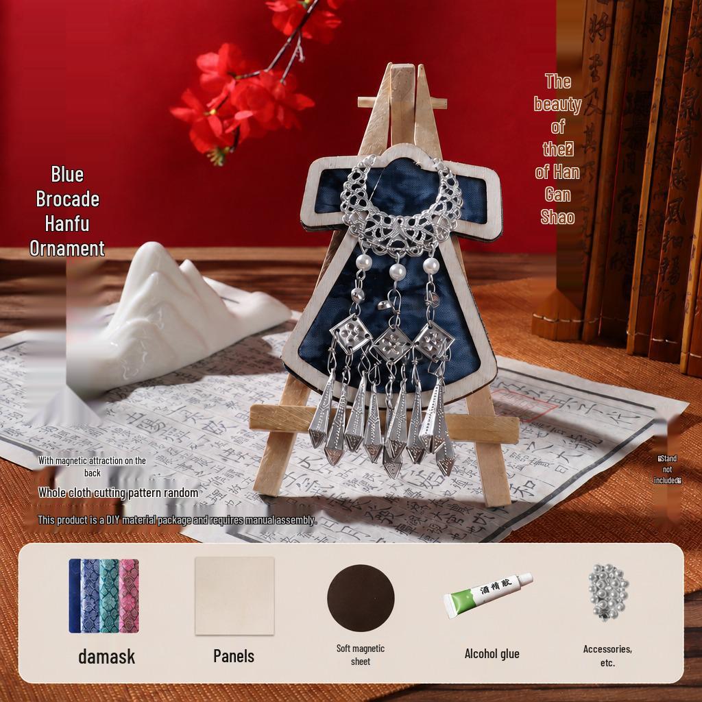 Sterling Silver Imitation Brocade Refrigerator Magnet DIY Kit for Dragon Boat Festival Parent-Child Handmade Activity & Cultural Team Building.
