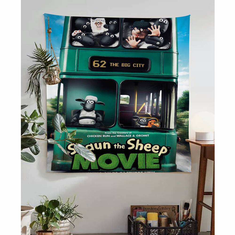 Cartoon SShaun fun the Sheep anime DIY Wall Tapestry for Living Room Home Dorm Decor Wall Art Decor