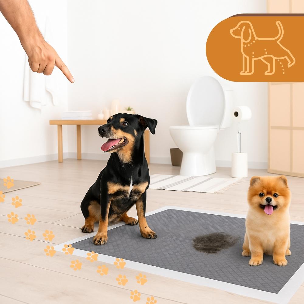 Absorbent mats for dogs, hygienic pads for training to pee, gray, 60x40, 50 pcs. PetJet