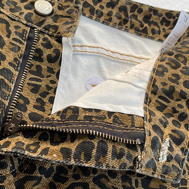 Street Leopard Print Flared Jeans High-waisted Thin Wide-legged Trailing Trousers Personality Retro Casual Trousers