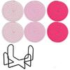 6Pcs Heat-resistant Woven Round  Coaster Set with Holder Tableware Mat Cup Coaster  Household