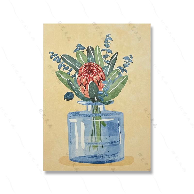 Abstract Flower Sunflower Wildflower Art Poster Print Retro Raissa Oltmanns Nude Sculpture Vase Canvas Painting Room Home Decor