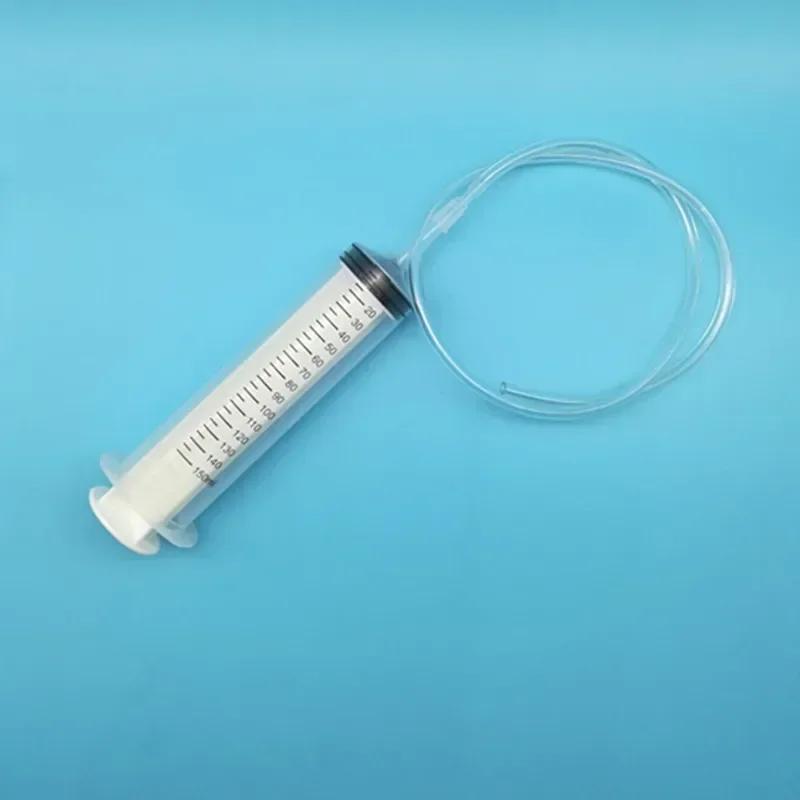 Large Vacuum Capacity Syringe 100/200/300/500ml Reusable Syringe Oil Pump with 1m Hose Pet Nutrition Feeding Metering Pump