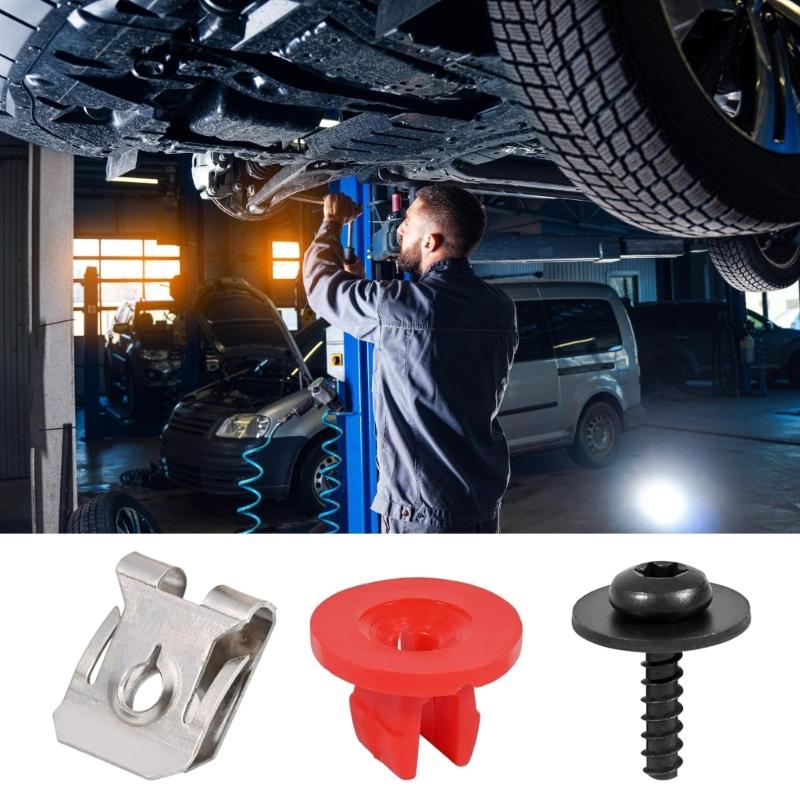 Complete Engine Undertray Cover Screw Set Engine Splashes Shield Guard Body Bolt set Vehicle Accessories for Automotives