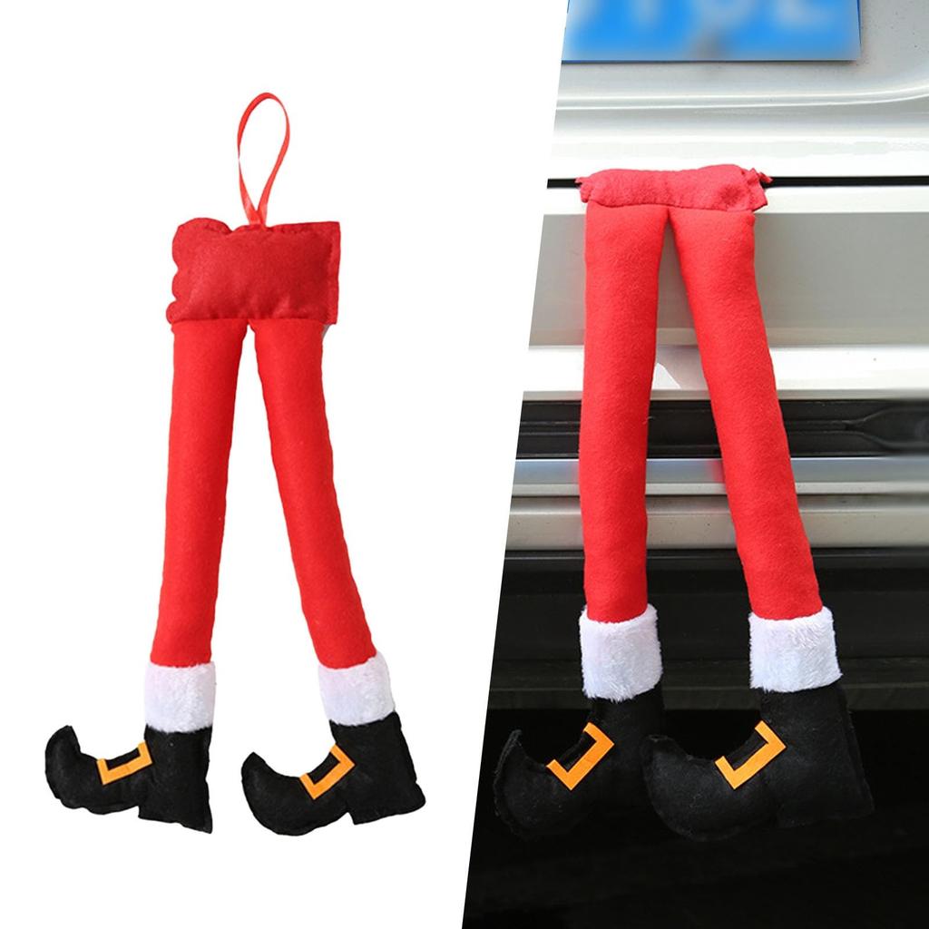 Santa Legs, Car Trunk Leg Pendant, Christmas Plush Decorations, Snap On Trunk Or Christmas Tree, Car Decorations, Universal For Cars