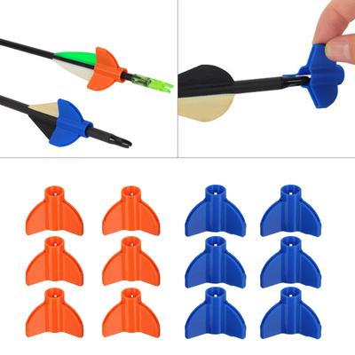 6Pcs Arrow Fletching Protective Cover Archery Arrow Nocks Fletching Protective Cases Diy Hunting Plastic Inserts