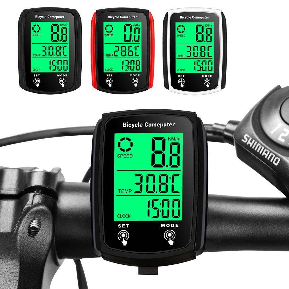 1Set Wired Bike Computer LED Digital Bicycle Speedometer Odometer Touchscreen Cycling Computer Waterproof with Backlight