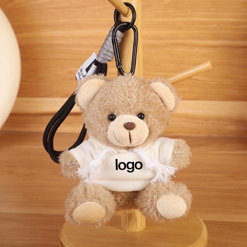 Cute Cotton Bear Plush Doll Bag Pendant Backpack Decoration Plush Toy Custom Logo Bag Hanging Accessories