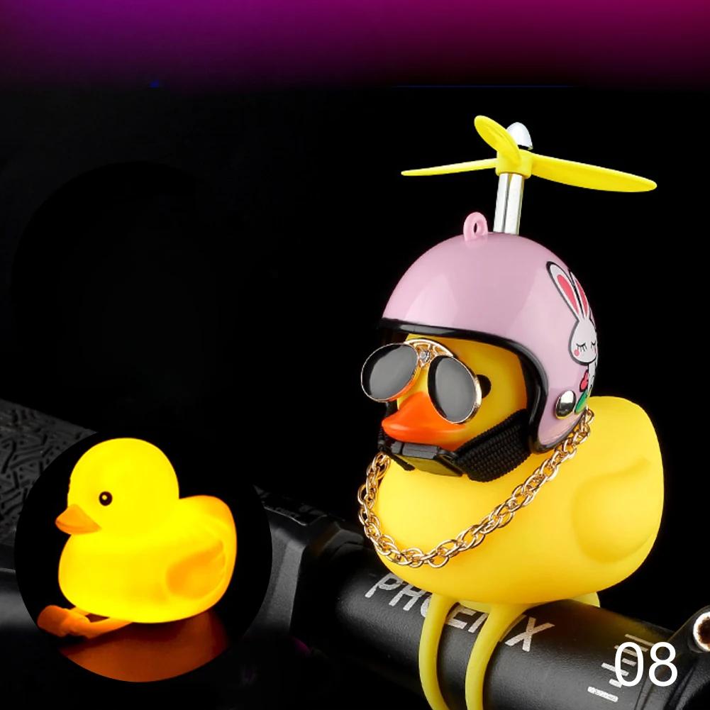 Luminous Airscrew Helmet Standing Duck Broken Wind Small Yellow Duck Motorbike Bicycle Cycling Light Moto Motorcycle Accessories