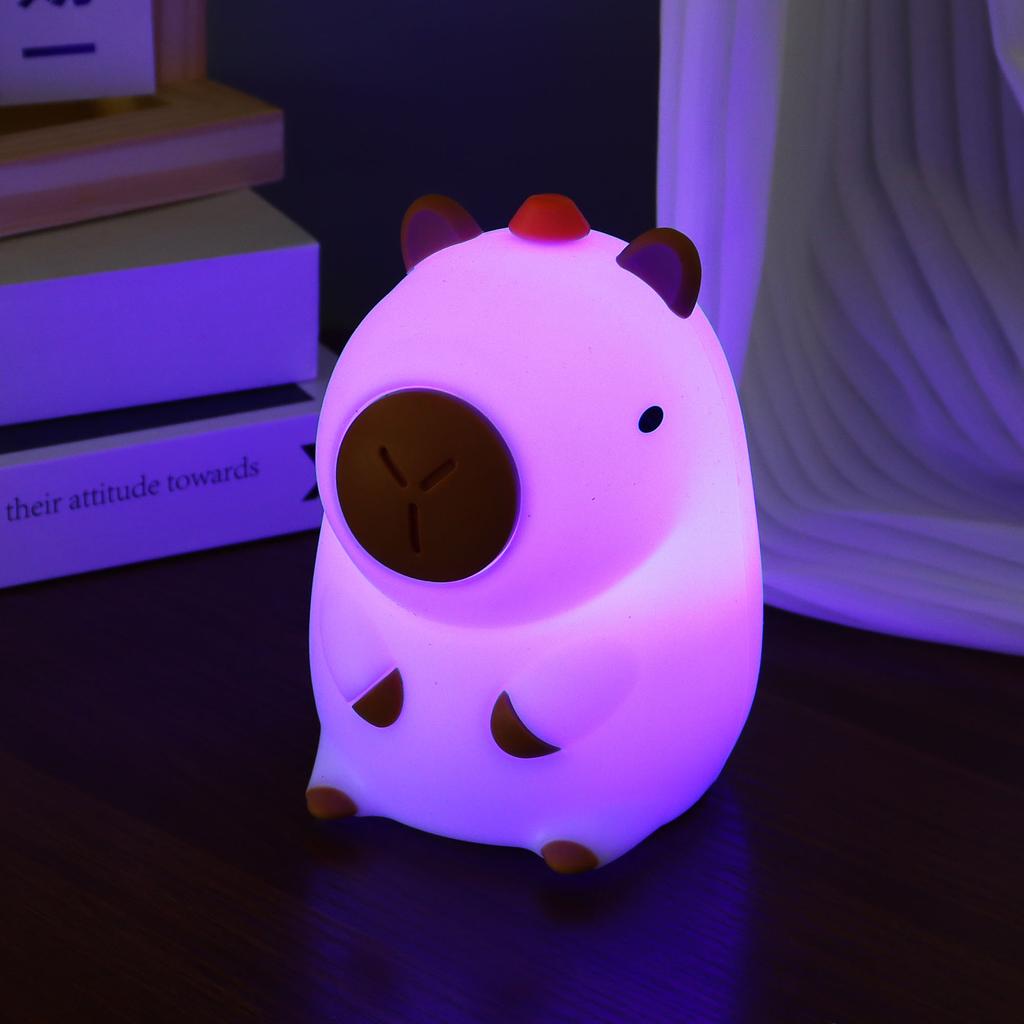 Capibara night light pat light gift bedroom ornament lighting rechargeable silicone light
