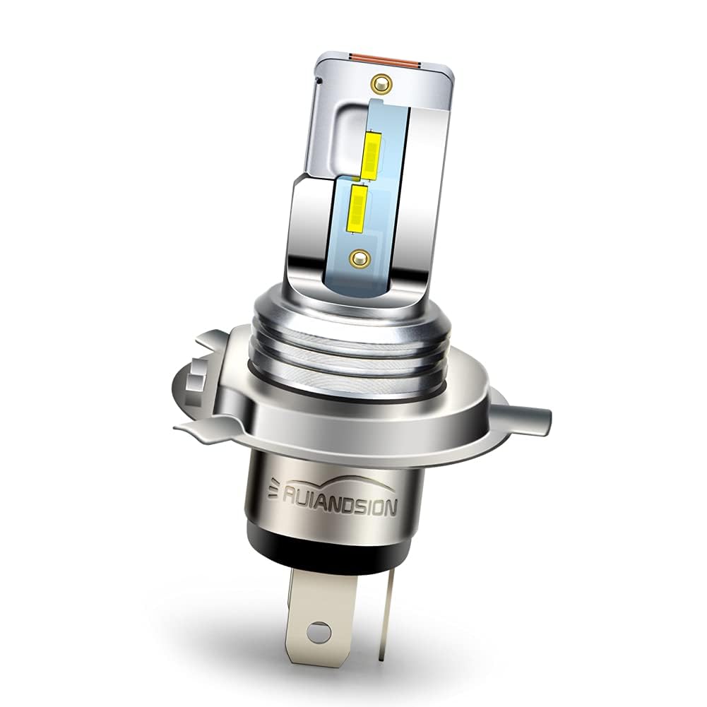 

Ruiandsion 1pcs H4 LED Motorcycle High/Low Beam Headlight Bulb DC/DC 9-32V Hi/Lo Switching CSP Chip LED Bulb, White 1 piece