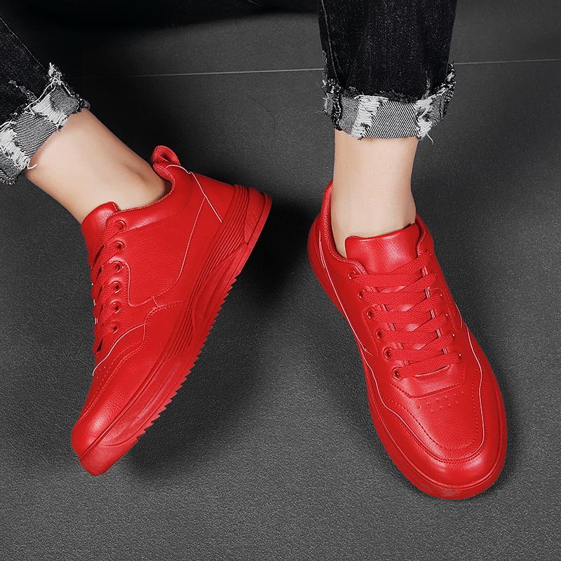MCTIN Couples Platform Shoes Casual Lace Up Shoes for Women Solid Color Walking Sneakers Men