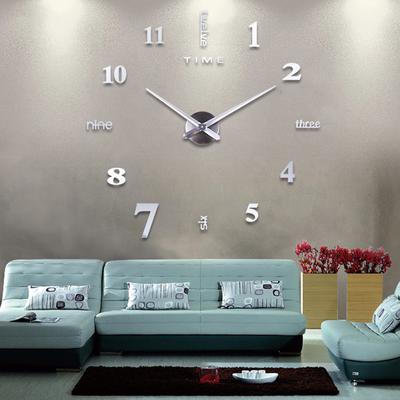 Fonction Acrylique Minimaliste Horloge Murale Moderne Bricolage Horloge Murale Décoratif Autocollant Surface Miroir Décor Maison Bureau Horloge Murale