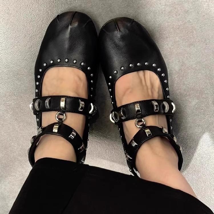 Suede Mary Jane Pumps Metal Decor Solid Color Elegant Concise Luxury Sexy Women Shoes Square Toe Flat With Party Dress