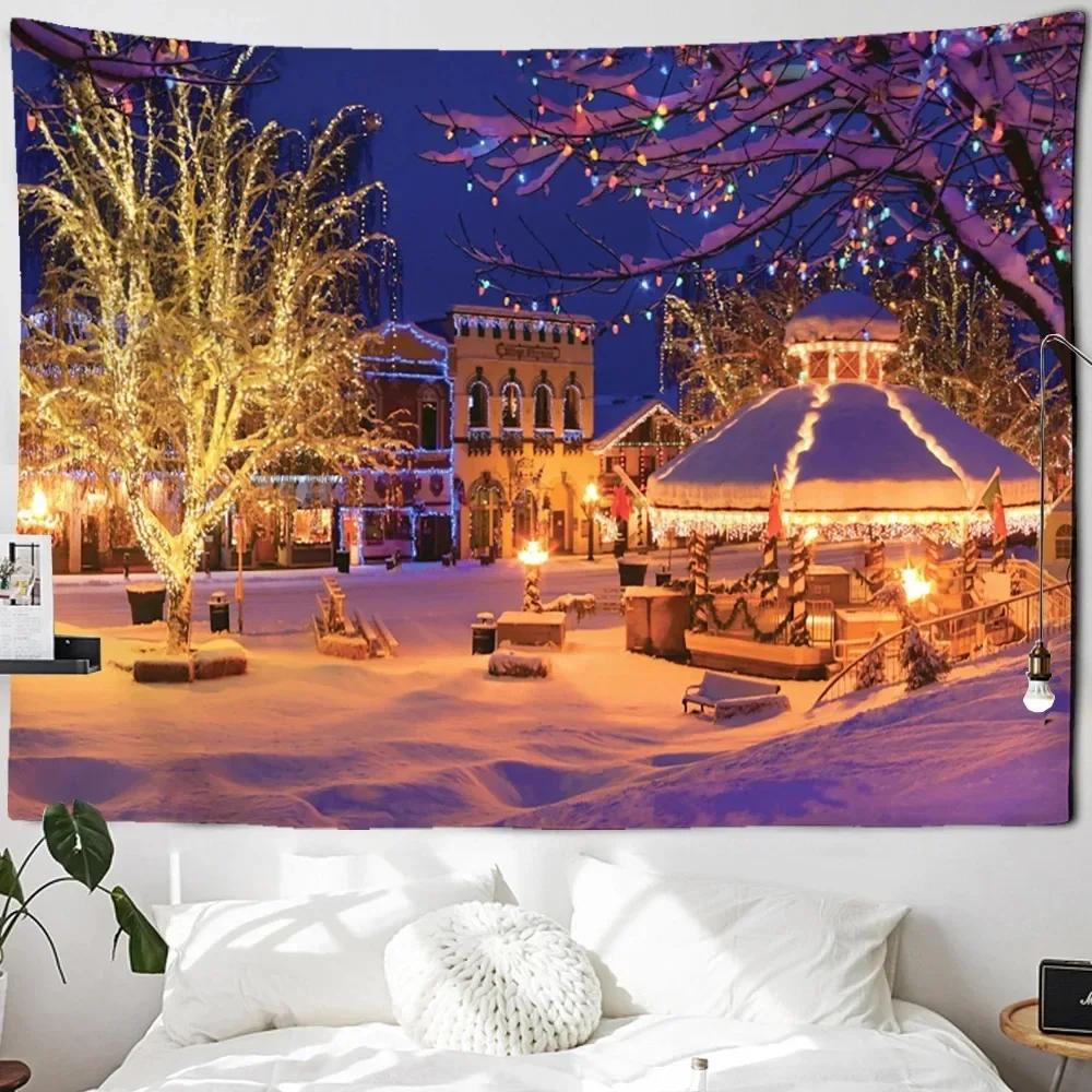 Christmas Snowman Tapestry Bedroom Living Room Home Wall Decoration
