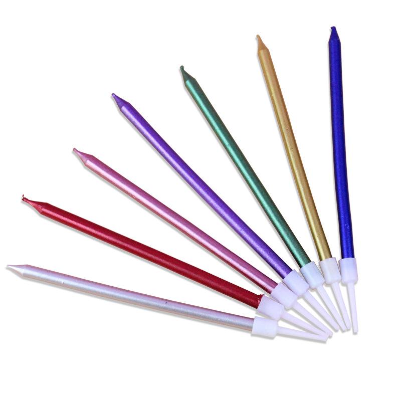 Birthday Cake Candle Party Candle Long Stem Golden Thread Pencil Candle Slim Candle Baking Packaging