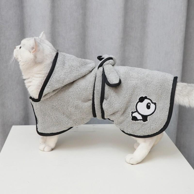 Soft Coral Fleece Cat Cape Hoodie Hairless Cats Warm Indoor Pet Robe Gray Yellow XS S M L XL