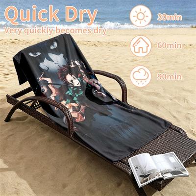 Akaza Demon Slayer Beach Towels Also Serve As Bath Towels Summer Essential a Musthave for the Outdoors the Beach and the Pool