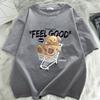 Cartoon Bear Short Sleeve Tshirt Women Loose Top Fashion Korean Style Tee