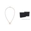 Hermes Pop H Series Pendant Candy Pink Enamel Alloy Necklace Women necklace Rose-Gold H147991FO85