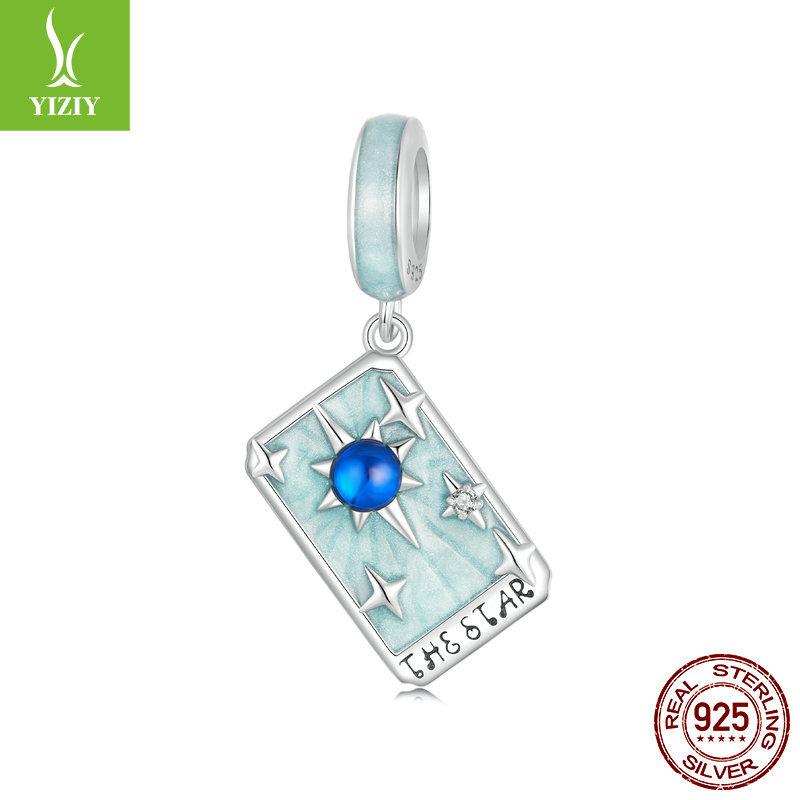 Star Tarot Diy Pendant Accessories, Mystery Wind S925 Sterling Silver Bracelet Beaded.