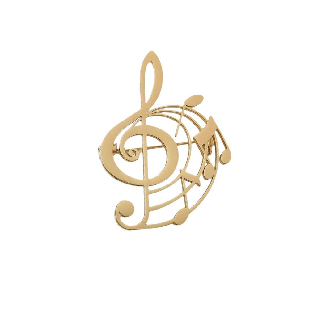 Hollow Design Music Note Brooch Pin Lightweight Lapel Pin Treble Clef Brooch Daily Wear