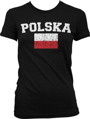 Polska Distressed Poland Polish Nationality Pride Juniors T-Shirt